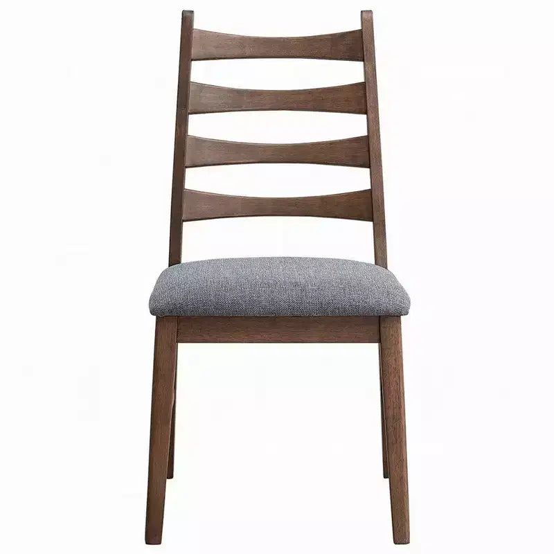 Set di 2 sedie da pranzo Royal Hampton, con schienale a doghe, sedile in lino grigio scuro, marrone