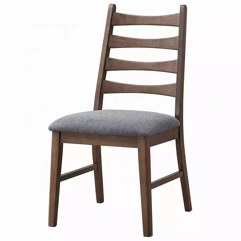 Set di 2 sedie da pranzo Royal Hampton, con schienale a doghe, sedile in lino grigio scuro, marrone