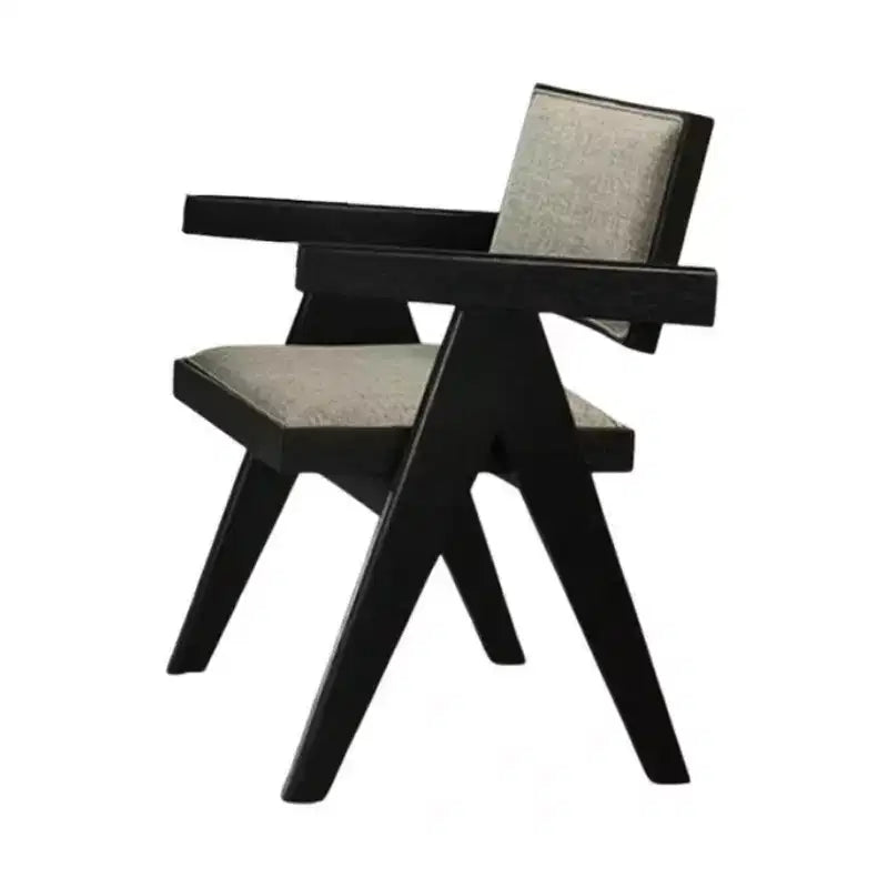 Set di 2 sedie da pranzo Royal Hampton, braccioli curvi, gambe posteriori angolate, tessuto grigio