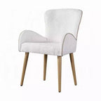Royal Hampton Set di 2 sedie, Bouclé bianco, Imbottitura morbida, Gambe in legno marrone