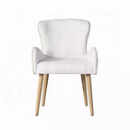 Royal Hampton Set di 2 sedie, Bouclé bianco, Imbottitura morbida, Gambe in legno marrone