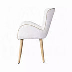 Royal Hampton Set di 2 sedie, Bouclé bianco, Imbottitura morbida, Gambe in legno marrone