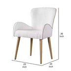 Royal Hampton Set di 2 sedie, Bouclé bianco, Imbottitura morbida, Gambe in legno marrone