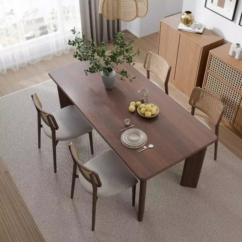 Tavolo da Pranzo in Legno Dovelina 67 Tavolo da Cucina Moderno di Metà Secolo Tavolo da Pranzo per 6 Persone - Noce
