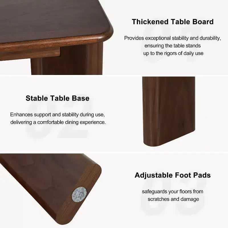 Tavolo da Pranzo in Legno Dovelina 67 Tavolo da Cucina Moderno di Metà Secolo Tavolo da Pranzo per 6 Persone - Noce