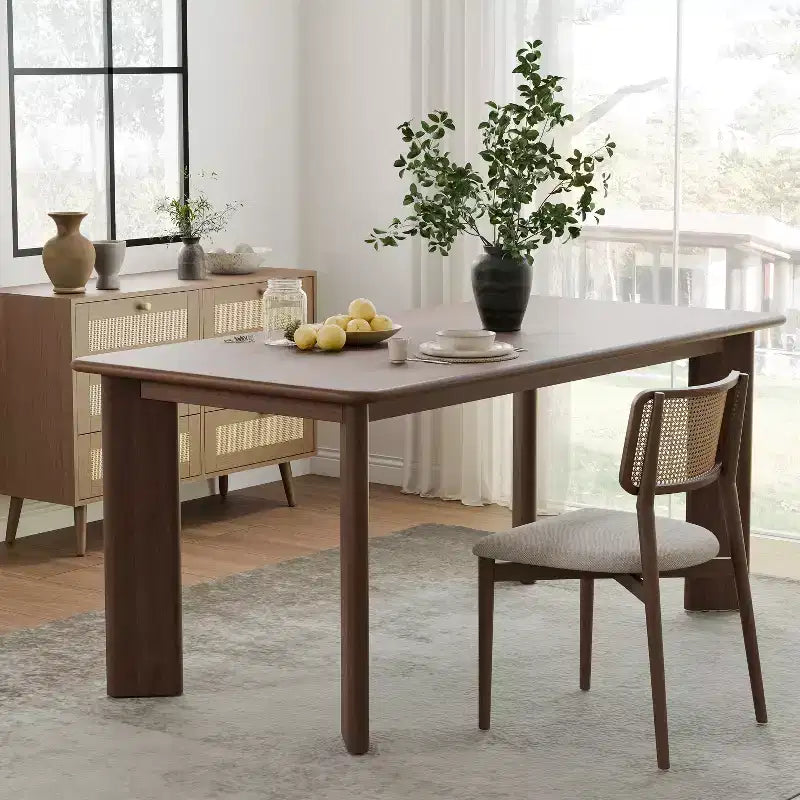 Tavolo da Pranzo in Legno Dovelina 67 Tavolo da Cucina Moderno di Metà Secolo Tavolo da Pranzo per 6 Persone - Noce