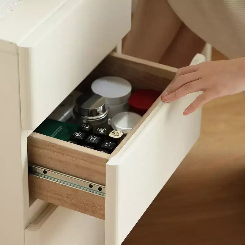 GDFStudio Soren Tavolo da toeletta moderno in legno con 4 cassetti e sgabello