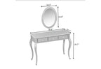 Consolle Tocador de Lujo con 3 Cajones para Almacenamiento, Espejo Ovalado Montado en la Pared, Elegante Estación de Belleza para Dormitorio, Tocador, Salón