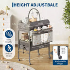 Fasciatoio Pieghevole Versatile, Stazione di Cambio Pannolini Impermeabile con 2 Cassetti, Mobile Nursery per Neonati e Bambini