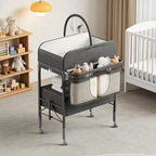 Fasciatoio Pieghevole Versatile, Stazione di Cambio Pannolini Impermeabile con 2 Cassetti, Mobile Nursery per Neonati e Bambini