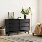 Cassettiera a 6 cassetti per camera da letto, Comò da 120 cm stile Mid-Century, Cassettiera in legno/Mobile TV, per camera da letto, soggiorno, corridoio