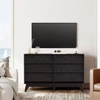 Cassettiera a 6 cassetti per camera da letto, Comò da 120 cm stile Mid-Century, Cassettiera in legno/Mobile TV, per camera da letto, soggiorno, corridoio