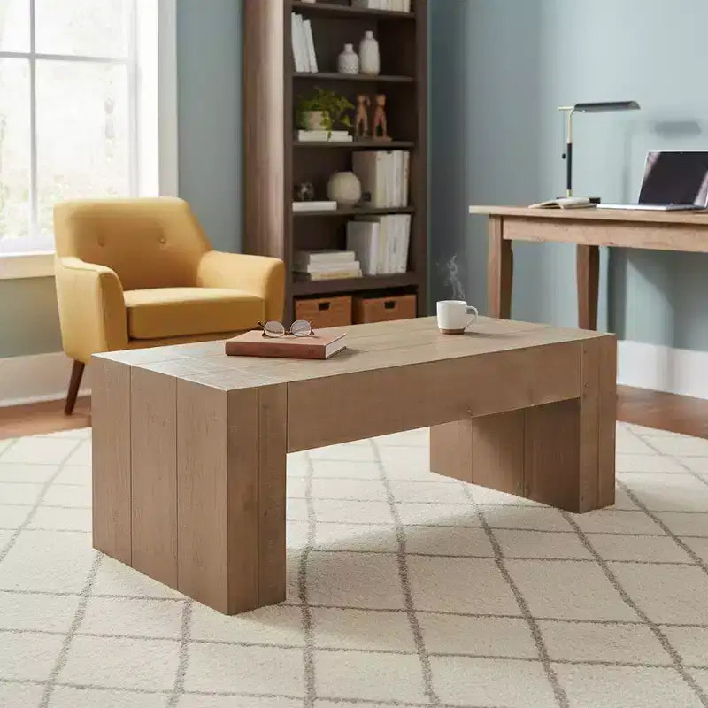 Tavolino da salotto Homy Casa 49 in legno ingegnerizzato rustico, marrone naturale