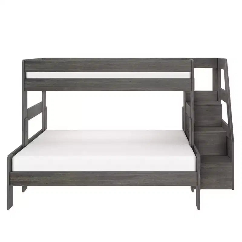 Max & Lily Modern Farmhouse Letto a castello Twin XL sopra Queen con scala