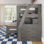 Max & Lily Modern Farmhouse Letto a castello Twin XL sopra Queen con scala