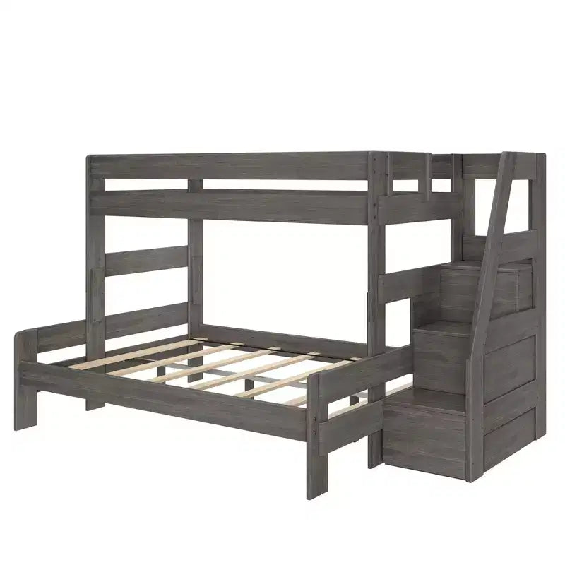 Max & Lily Modern Farmhouse Letto a castello Twin XL sopra Queen con scala
