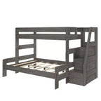 Max & Lily Modern Farmhouse Letto a castello Twin XL sopra Queen con scala