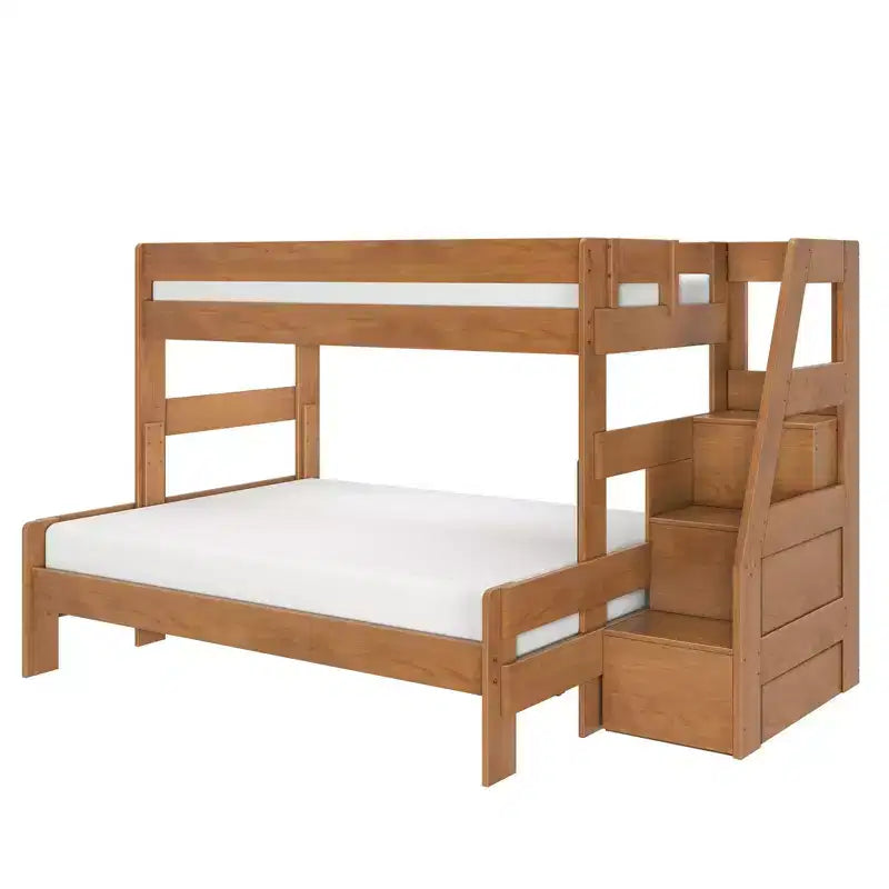 Max & Lily Modern Farmhouse Letto a castello Twin XL sopra Queen con scala