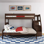 Max & Lily Modern Farmhouse Letto a castello Twin XL sopra Queen con scala
