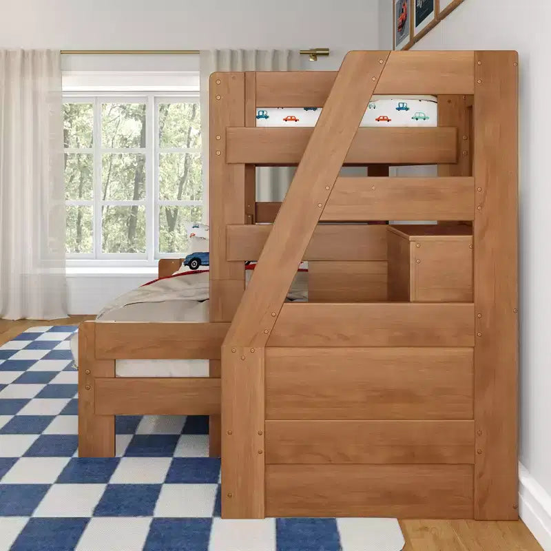 Max & Lily Modern Farmhouse Letto a castello Twin XL sopra Queen con scala