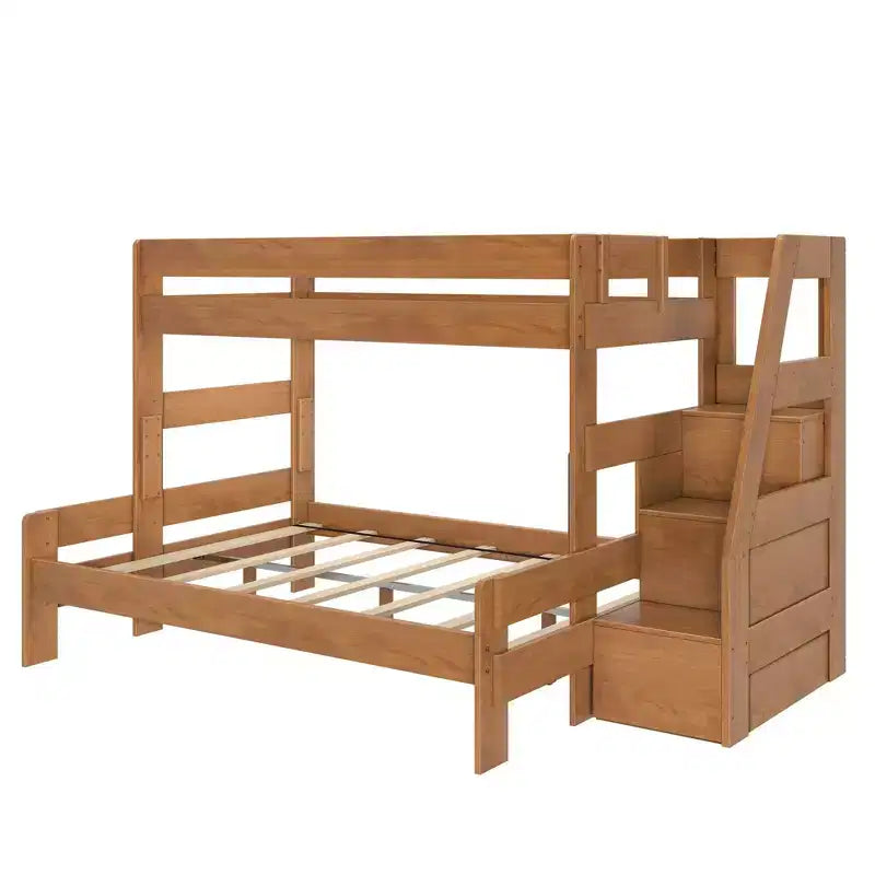 Max & Lily Modern Farmhouse Letto a castello Twin XL sopra Queen con scala