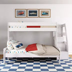 Max & Lily Modern Farmhouse Letto a castello Twin XL sopra Queen con scala