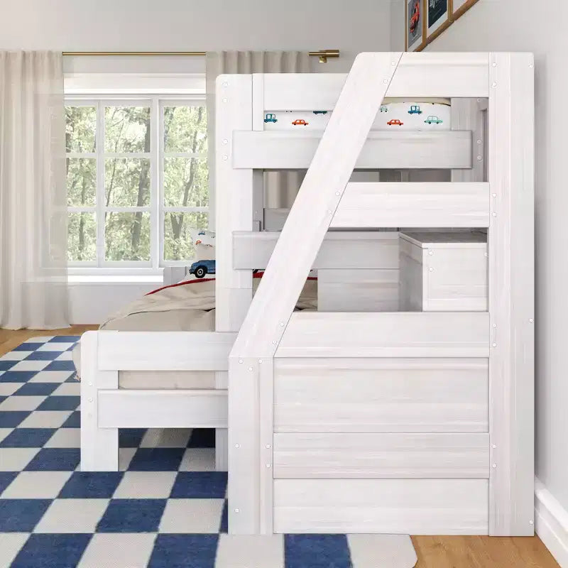 Max & Lily Modern Farmhouse Letto a castello Twin XL sopra Queen con scala