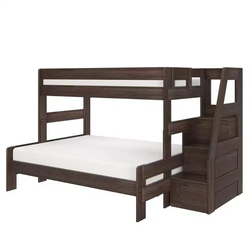 Max & Lily Modern Farmhouse Letto a castello Twin XL sopra Queen con scala