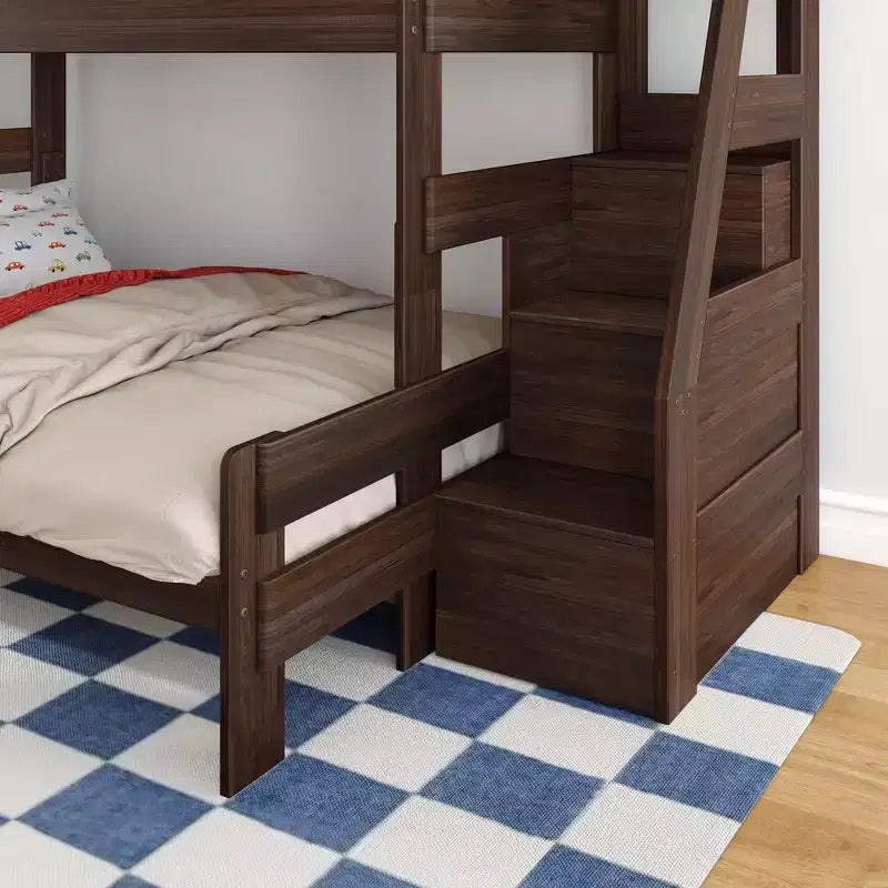 Max & Lily Modern Farmhouse Letto a castello Twin XL sopra Queen con scala