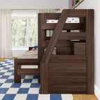 Max & Lily Modern Farmhouse Letto a castello Twin XL sopra Queen con scala