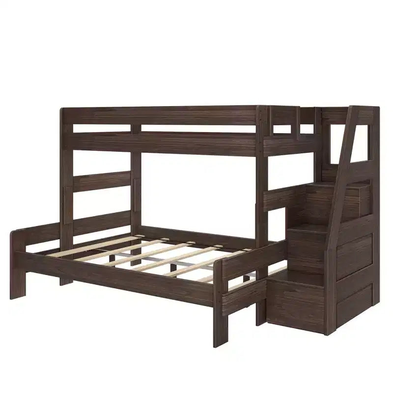 Max & Lily Modern Farmhouse Letto a castello Twin XL sopra Queen con scala