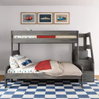Max & Lily Modern Farmhouse Letto a castello Twin XL sopra Queen con scala