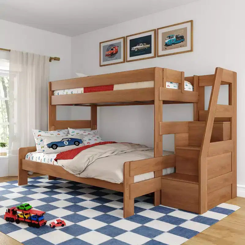 Max & Lily Modern Farmhouse Letto a castello Twin XL sopra Queen con scala