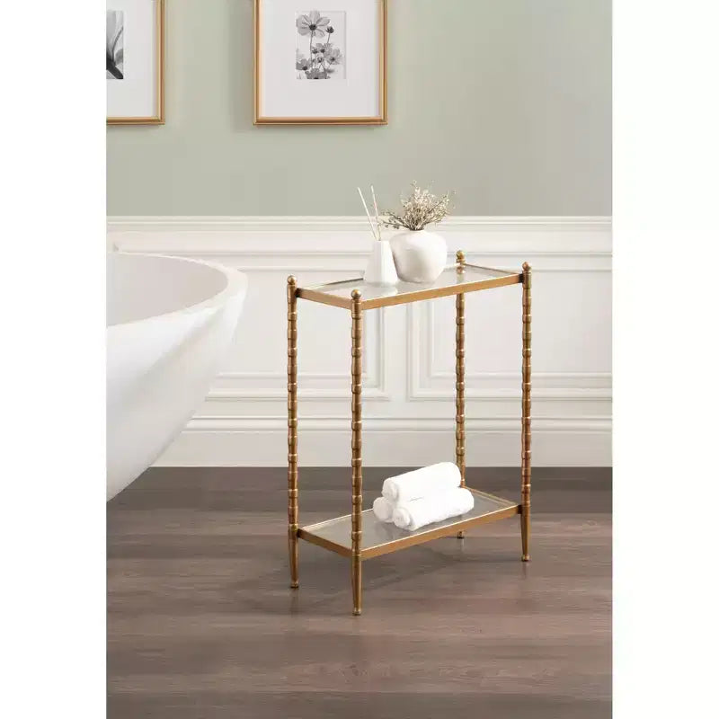 Tavolino rettangolare Prisha Kate and Laurel, 18x8x25, oro