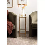 Tavolino rettangolare Prisha Kate and Laurel, 18x8x25, oro