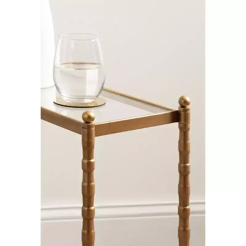 Tavolino rettangolare Prisha Kate and Laurel, 18x8x25, oro