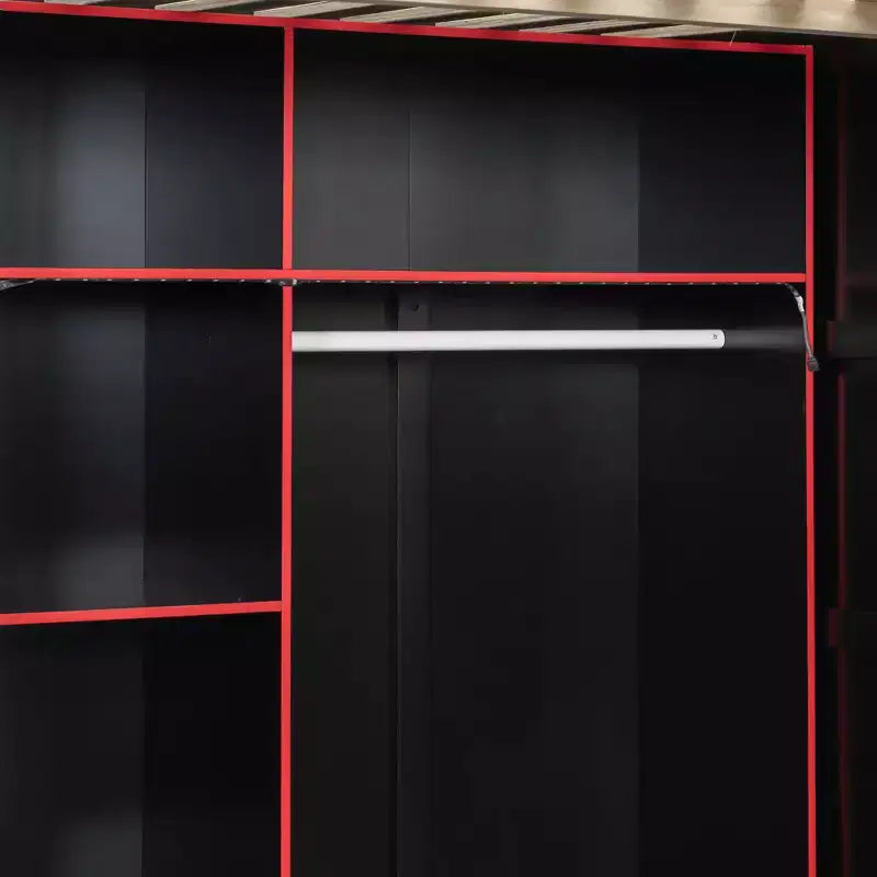 Luxystar Letto a soppalco con scrivania, luci RGB e contenitore, letto salvaspazio a una piazza e mezza per ragazzi e adulti