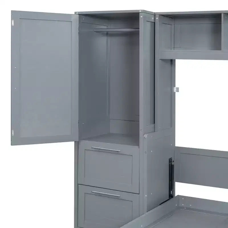 Letto a scomparsa matrimoniale/queen, letto a mobile in legno con armadio e cassetti, letto pieghevole per camera degli ospiti, camera piccola