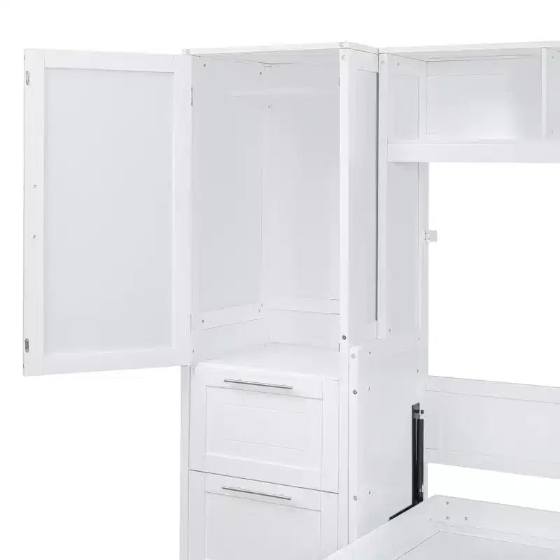 Letto a scomparsa matrimoniale/queen, letto a mobile in legno con armadio e cassetti, letto pieghevole per camera degli ospiti, camera piccola