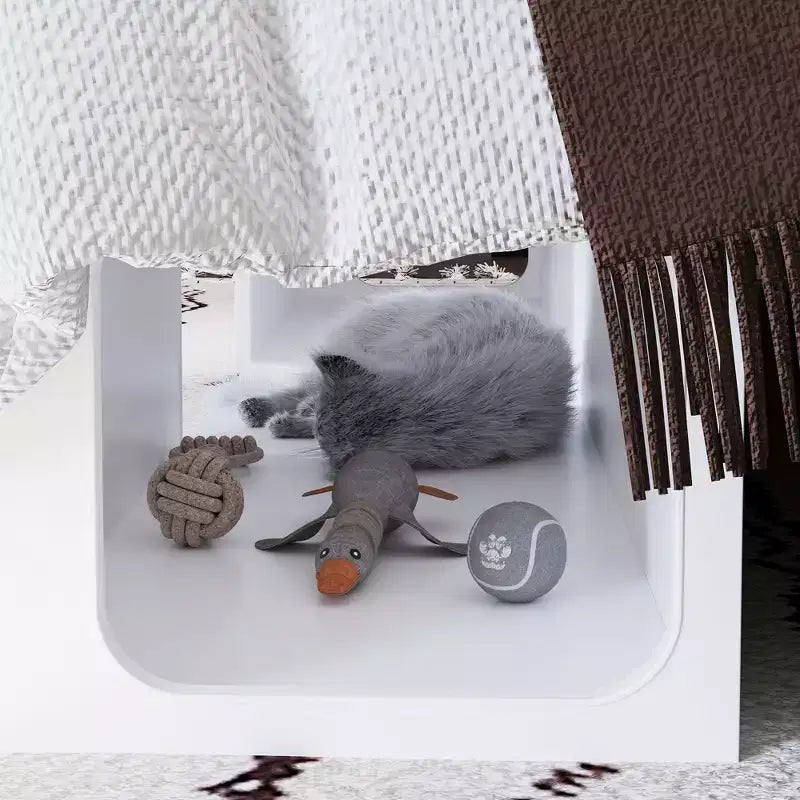 Famapy Base Letto Smart Bluetooth, Controllo Tramite App, Luci RGB Personalizzabili, Prese di Corrente, Ripiani Aperti + 4 Cassetti su Ruote, Struttura Centrale in Ferro, Nicchia per Animali Domestici