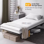 VINGLI Letto Singolo con Stazione di Ricarica USB/Luci a LED, Nero