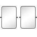HomeRoots Set of Two 32 Black Metal Framed Accent Mirrors