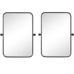 HomeRoots Set of Two 32 Black Metal Framed Accent Mirrors