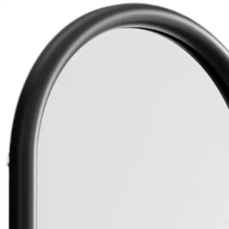 HomeRoots 64 Specchio a figura intera incorniciato con cornice ad arco in legno massello nero