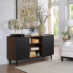 GDFStudio Duane 59 Mid-Century Modern 2-Door Sideboard Buffet with Metal Legs
