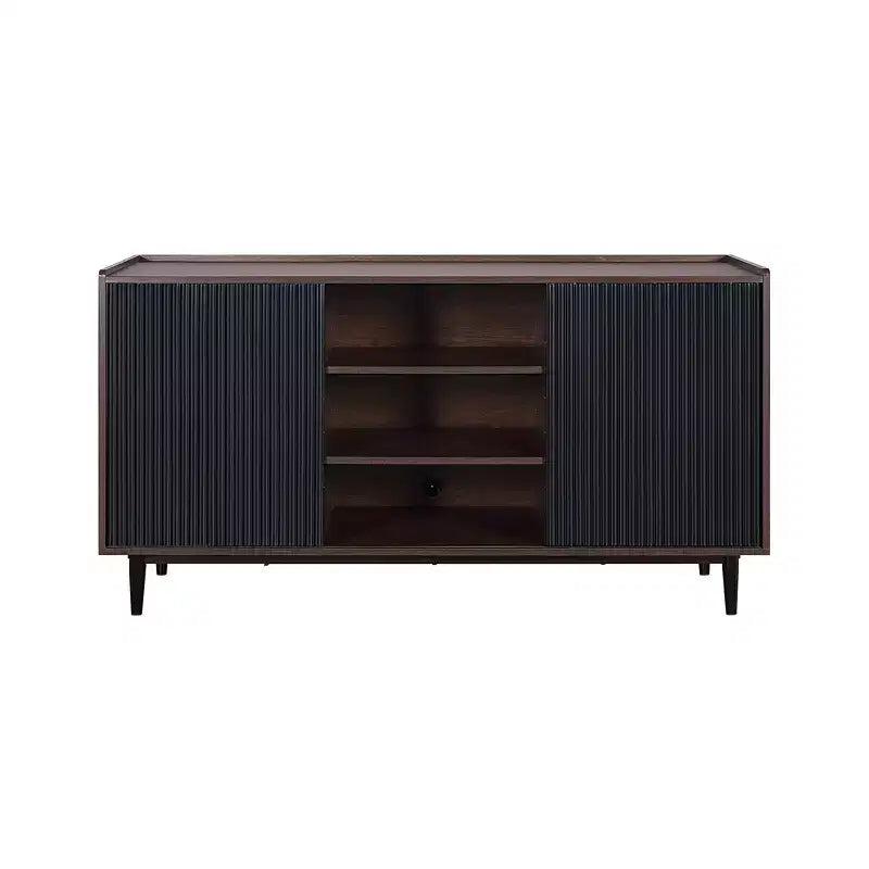 GDFStudio Duane, credenza/buffet a 2 ante in stile moderno di metà secolo con gambe in metallo, 59