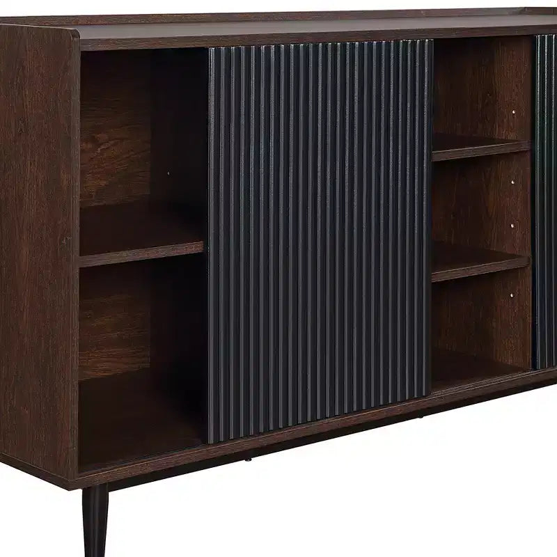 GDFStudio Duane, credenza/buffet a 2 ante in stile moderno di metà secolo con gambe in metallo, 59