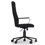 HomeStock Sedia da ufficio con schienale a 36 pollici, altezza regolabile, sedile in schiuma bianca con girevole