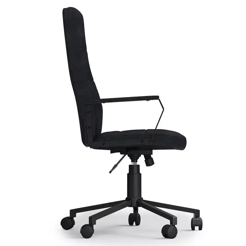 HomeStock Sedia da ufficio con schienale a 36 pollici, altezza regolabile, sedile in schiuma bianca con girevole