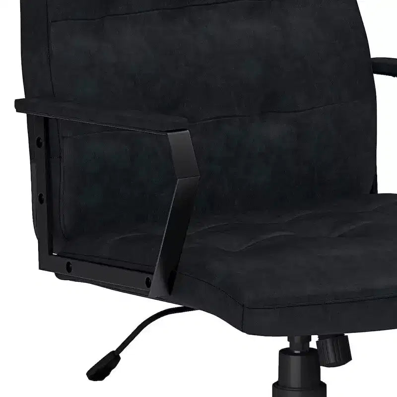 HomeStock Sedia da ufficio con schienale a 36 pollici, altezza regolabile, sedile in schiuma bianca con girevole